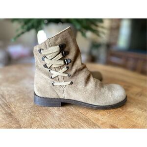 NINE WEST Womens Sz 5 M Brown Suede Lace Up Ankle Fashion Boots Booties